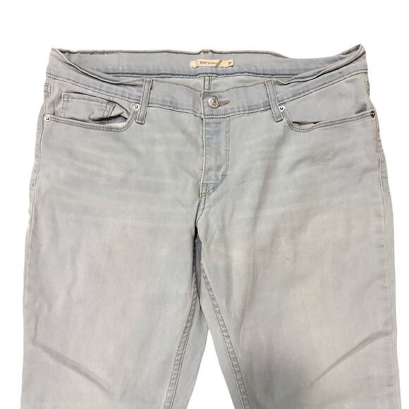 Levi's 524 Skinny Light Wash Distressed Raw Hem Low Rise Skinny Jeans Women's 31 - Picture 2 of 10